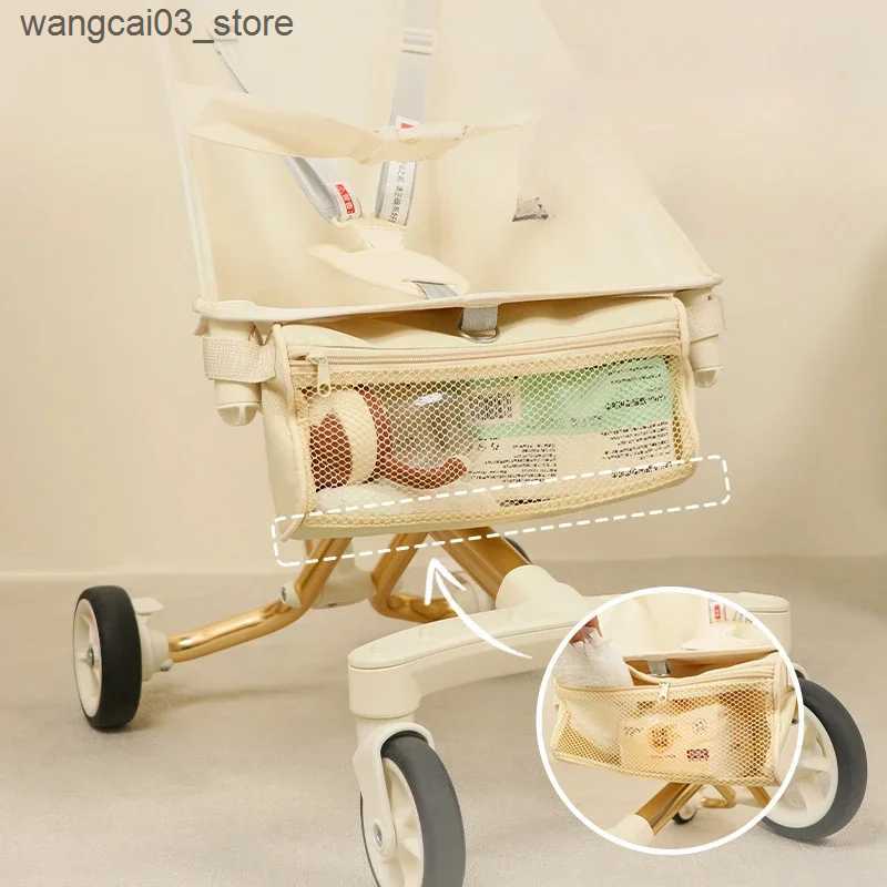 Strollers# New Baby Stroller Basket Newborn Stroller Hanging Basket Infant Pram Bottom Basket Portable Organizer Bag Stroller Accessories L240910