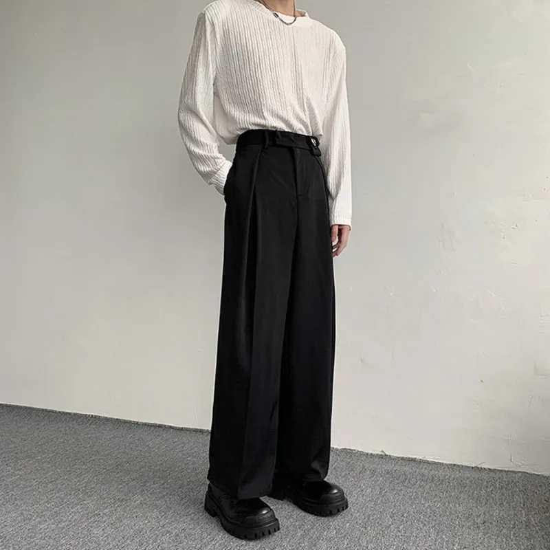 Black Suit Pants Men Oversized Fashion Social Mens Dress Pants Korean Loose Straight Wide Leg Pants Mens Office Formal TrousersX241023