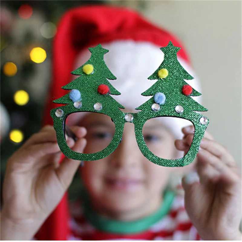 20PCS Christmas Ornaments Set Glasses Headbands Christmas Hats Bracelet Adult Children New Year Gift Holiday Decorations HoldersX241022