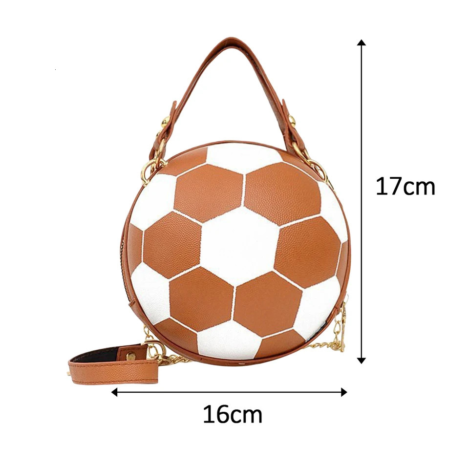 Womens football cross body bag circular handbag messenger bag PU shoulder bag makeup evening street casual mobile phone 241023