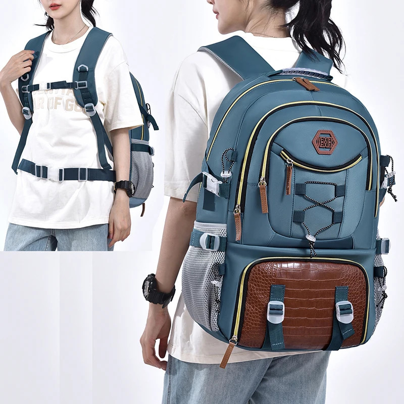 Outdoor travel backpack large capacity sports camping hiking Knapsack mens laptop bag with shoe pocket school bag 241023