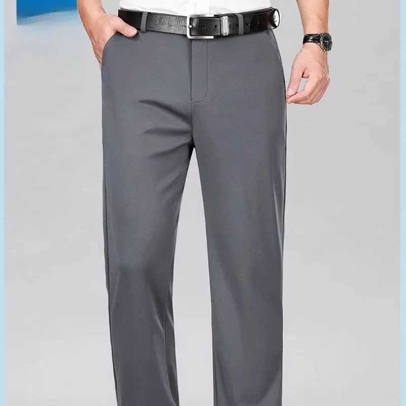 Spring Autumn Solid Color Button Zipper Pockets Mens Clothing Casual Formal Pencil Trousers Trouser Suits Boyfriend PantsX241023