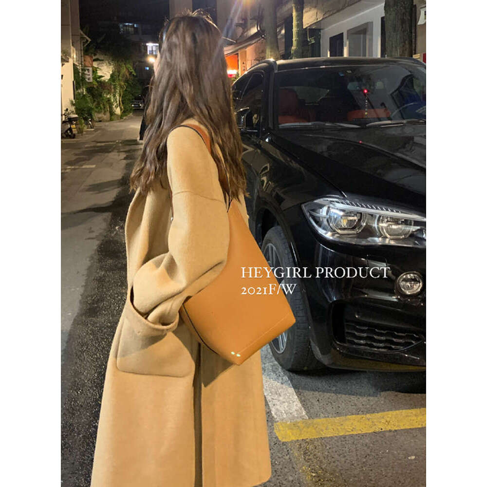 Rose Gray Double-Sided Cashmere New Winter Lace-Up Loose Lapel Natural Wool Coat Long Wool Jacket Women