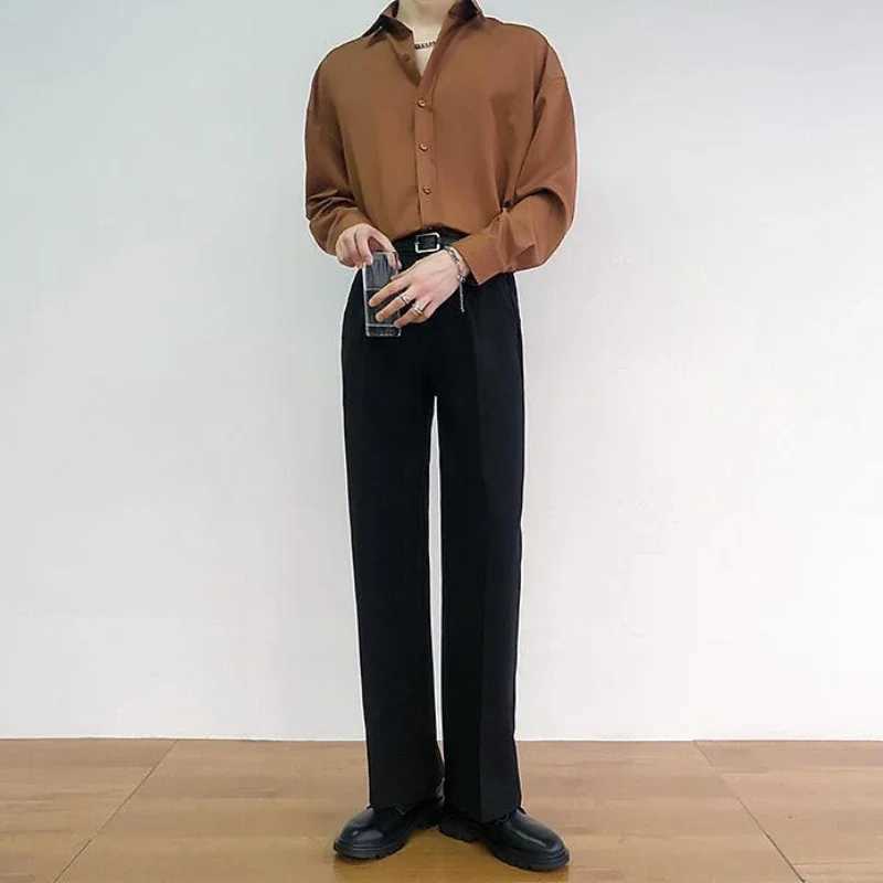 Wide Leg Male Suit Trousers Baggy Mens Summer Pants White Stylish Dress Elegant Cheap Classic Vintage Spring Clothes Formal UpX241023