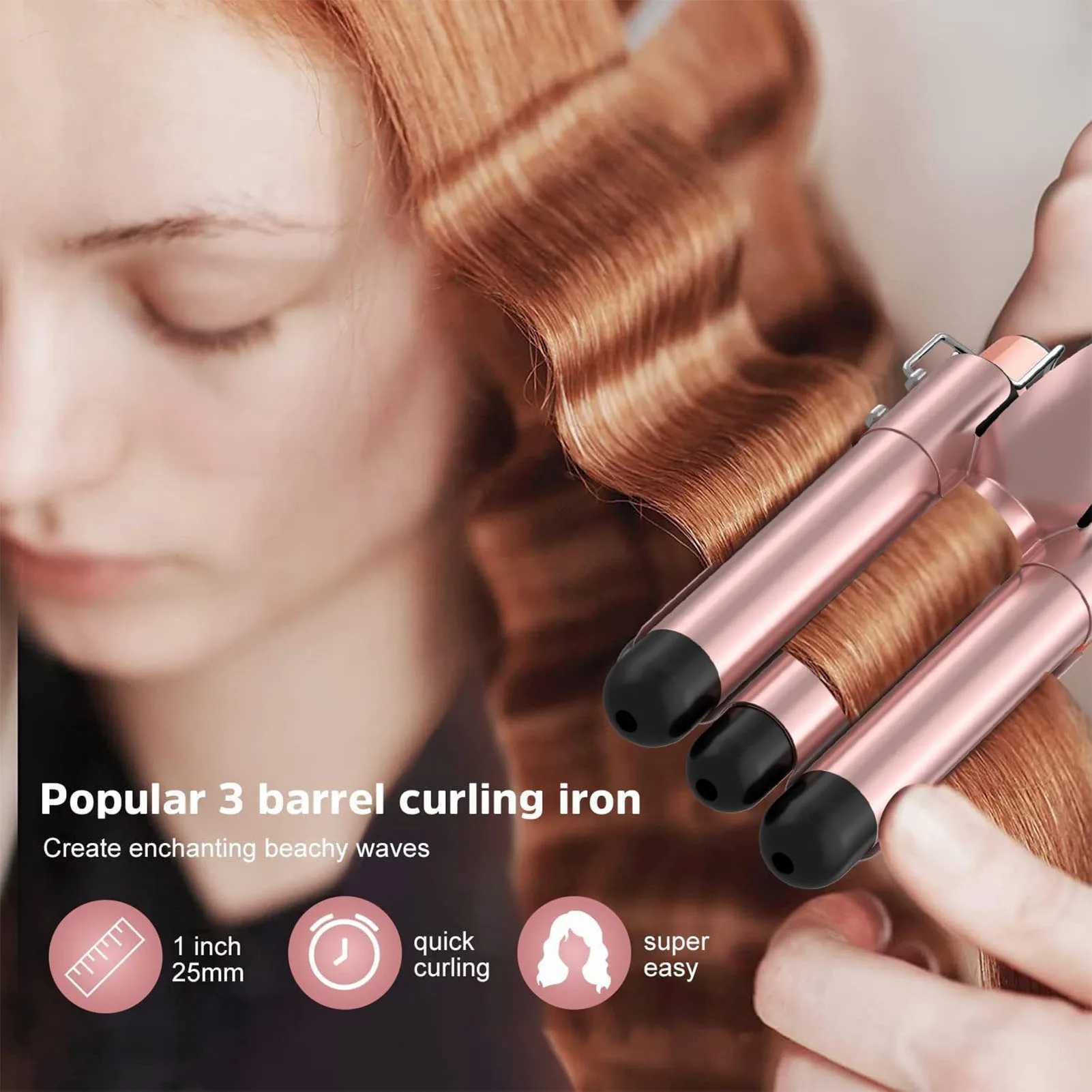 New Arrival 5-in-1 electric heating curling iron professional LCD display mens and womens hair salon hair stick curling iron Z241022