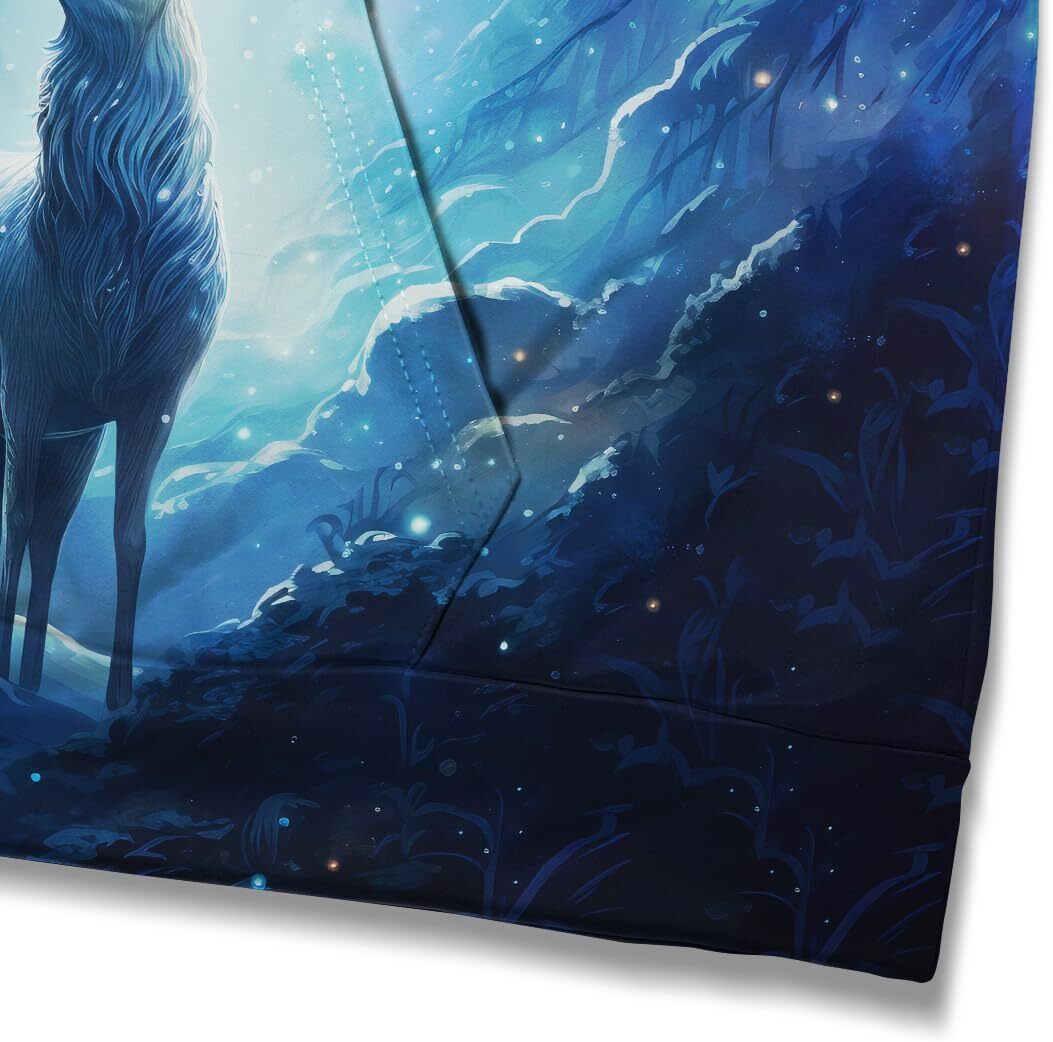 Hoodie for Mens Womens Dream Natural 3D Deer Cool Graphic Hoodie Mysterious Forest Animals Hooded Sweatshirts Pullover, Grey Graphic Trendy Warmth