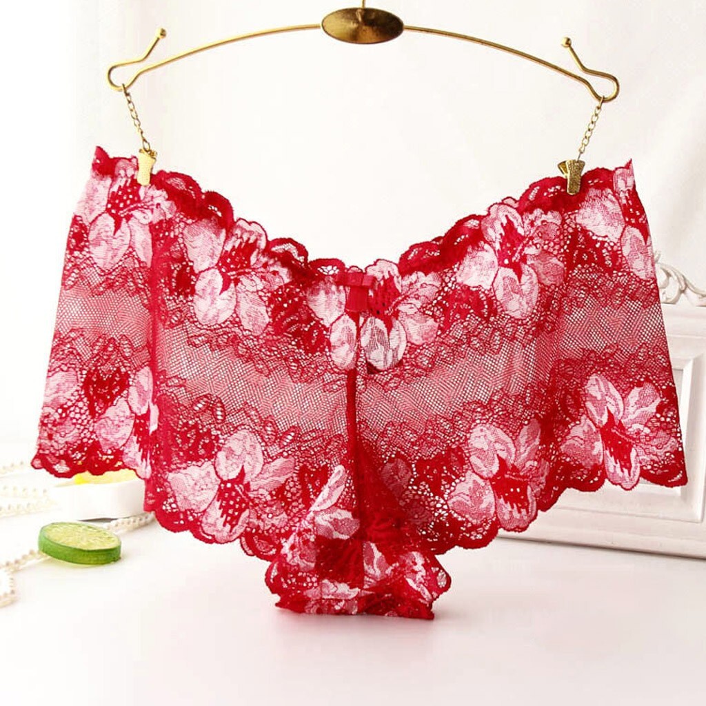 2025 New designer fashion underwear trend lace plaid underwear plus size seamless transparent boys shorts sexy hot pants