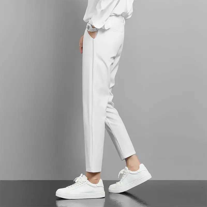 Draped Fluid Man Suits Pants Gray Trousers for Men Plus Big Size Cheap Fabric Thin Casual New in Anti-wrinkle Dress Slacks UpX241023