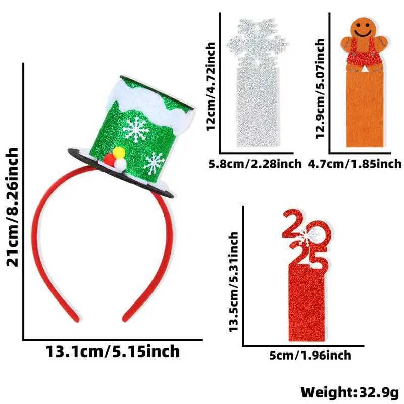 Christmas Hat Headband Soft Red Green Silver Elastic Christmas Headgear Comfortable Classic Christmas Decorations For KidX241021