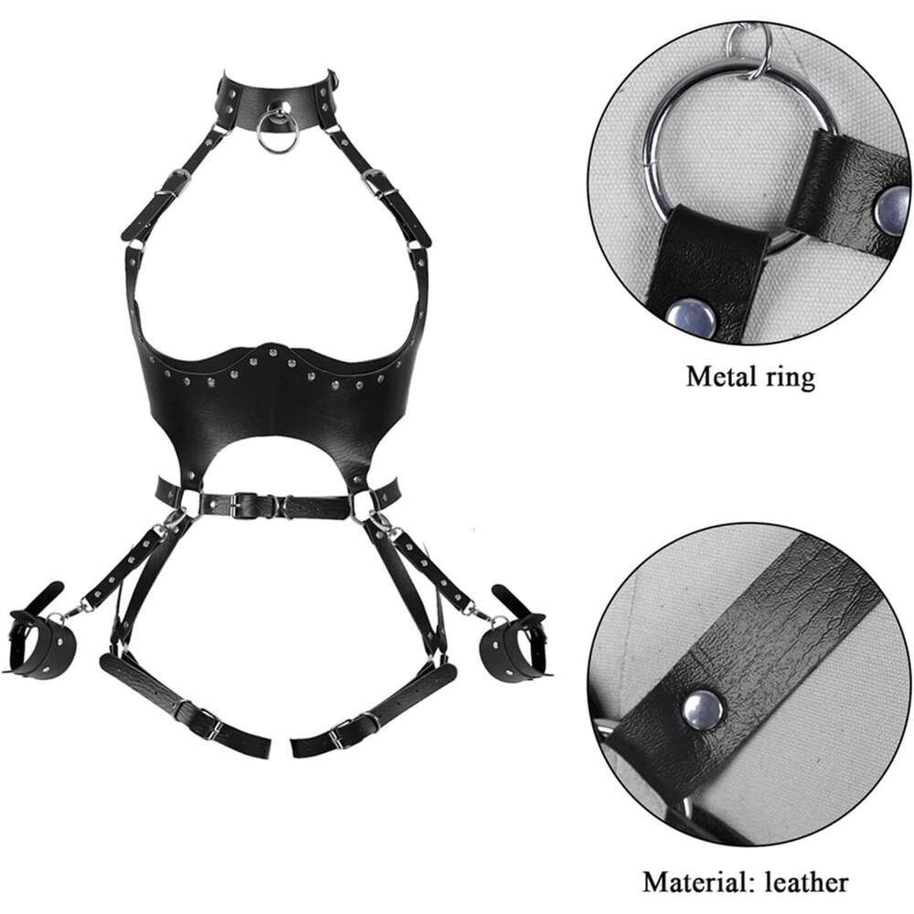 Women Punk PU Leather Body Waist Belt Bodysuit Bondage Body Harness Belt Sexy Lingerie Leg Garter BT1