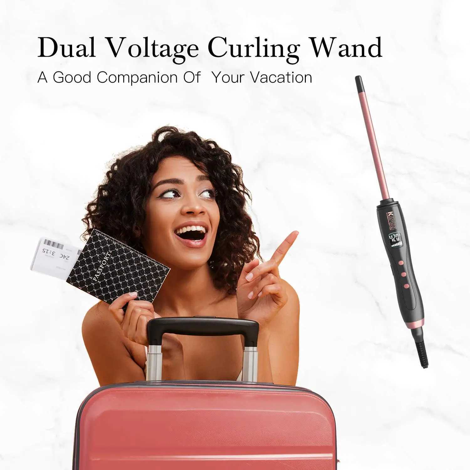 New Arrival KIPOZI thin curling iron 9mm small curling iron used for short and long hair ceramic bucket curling iron beauty hairstyles Z241022