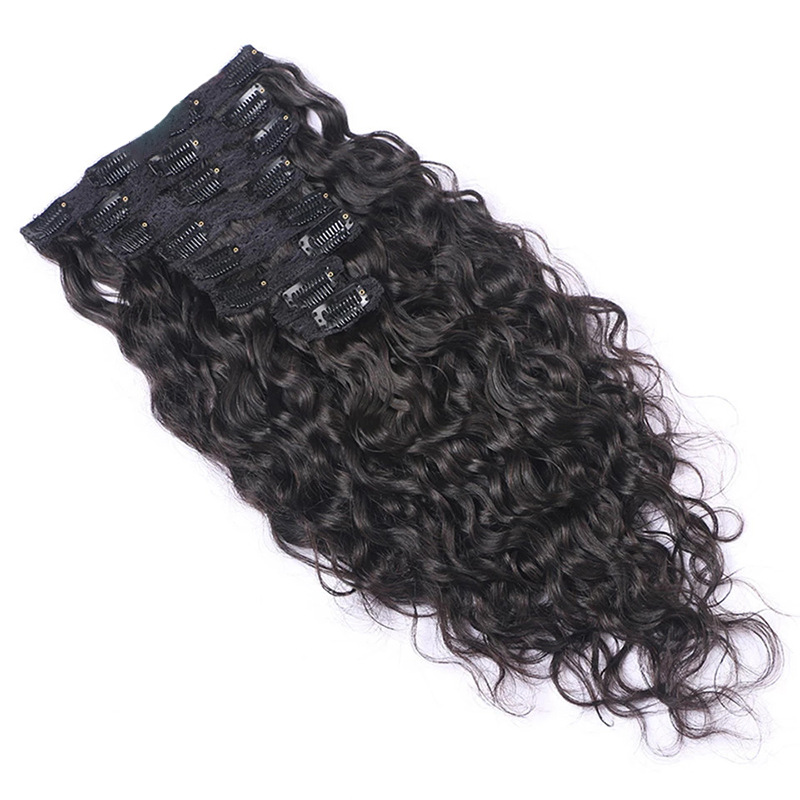 8-26Inch Brazilian Virgin Human Hair Products Water Wave Curly Clip In Hair Extensions Natural Color Malaysian Hair