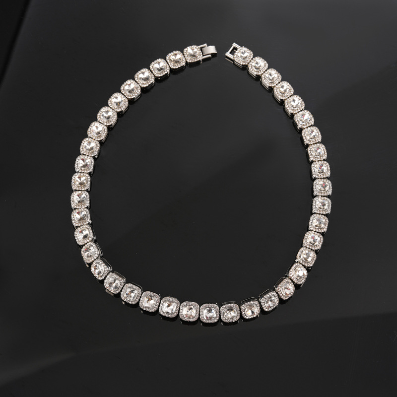 Hip Hop Rock 13mm Diamond Chain Necklace Fashion Cuban Chain Unisex Men Women Necklaces Luxury Jewelry Accessories