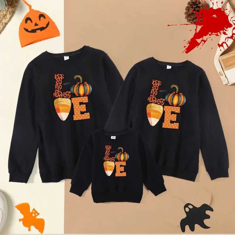 Halloween Sweatshirts Family Matching Outfits Casual Pumpkin Family Hoodies Parent-child Family Look Childrens Clothing AutumnXJ241008
