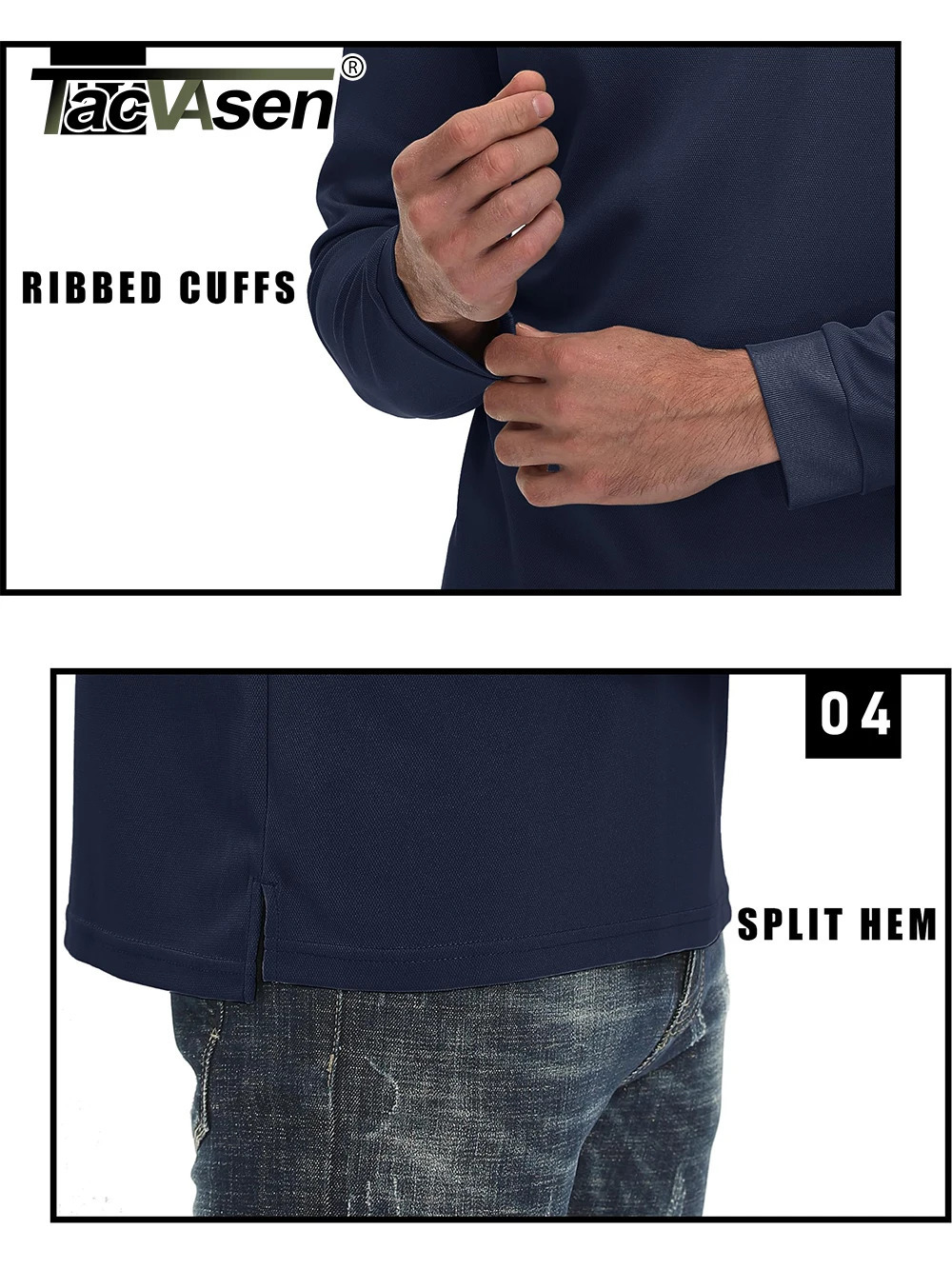 Takvasen long sleeved polo quick drying T-shirt mens breathable sports T-shirt casual golf polo shirt work T-shirt zipper top mens 241023