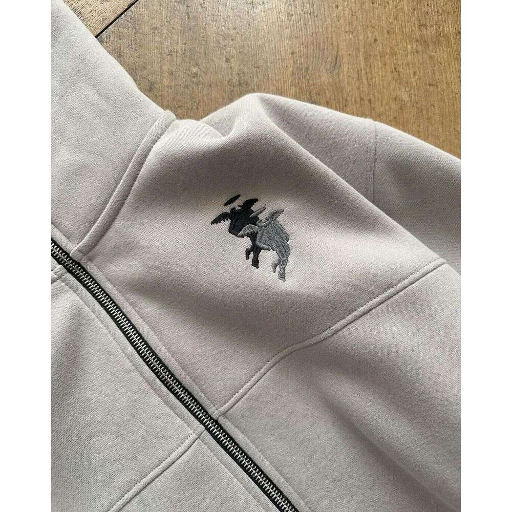 High end Zip Embroidery up Warm Hoodies Women Winter Vintage Streetwear Casual Y k Pattern Sweatshirts Anime Hoodie Tops Kpop Clothes