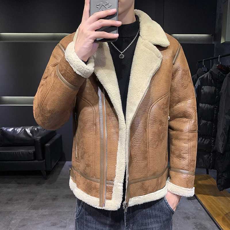 2023 autumn and winter mens top high-quality wool lining mens casual day jacket velvet warm jacket X241023