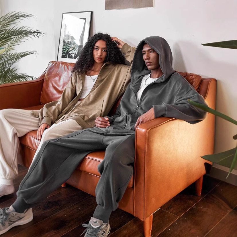 Men's hoodie, autumn and winter heavy hoodie jacket, elegant style, zipper cardigan, ripped hole, casual couple hoodie, fashionable