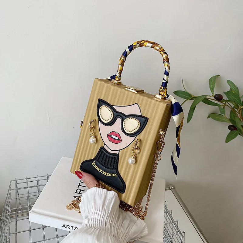 Womens Evening Bag 2024 Leather Shoulder Bag Womens Hard High Quality Hip Hop Party er Handbag 241023