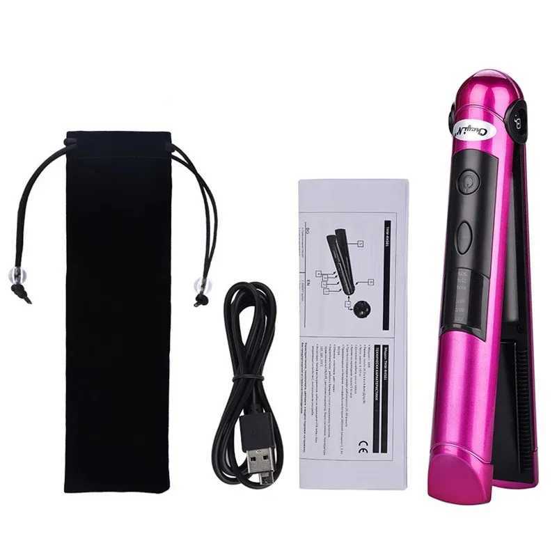 New Arrival USB charging professional curling iron 2-in-1 twisted portable straightener and curling iron flat hair styling tool Z241022