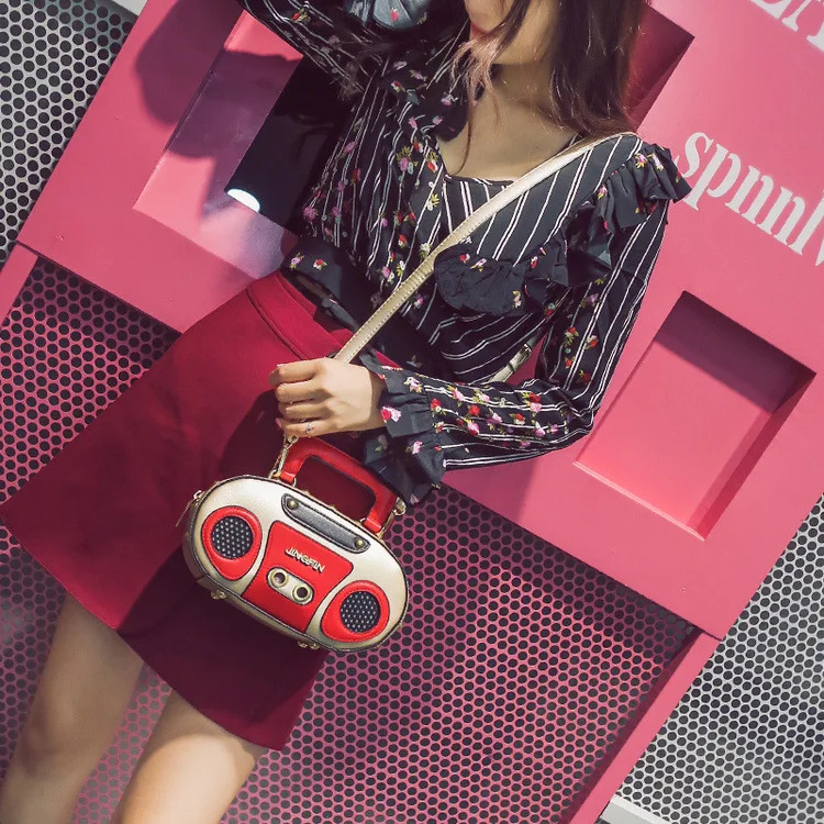 Personalized retro wireless shape bag ladies cute handbag shoulder bag messenger bag Rock Crossbody bag 241023