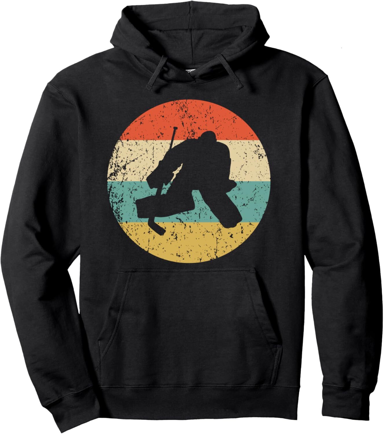 Hoodie for Mens Womens Hockey Hoodie - Vintage Retro Hockey Goalie Hoodie Pullover Hoodie Graphic Hoodies sweatshirt Hip hop Warmth