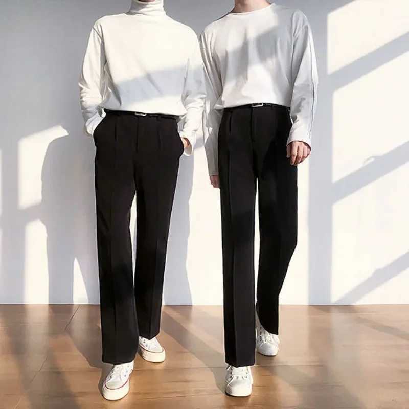 Baggy Suit Trousers Solid Color Brown Mens Summer Pants Vintage 2024 Dress Fashion Luxury High Quality New in Ele UpX241023