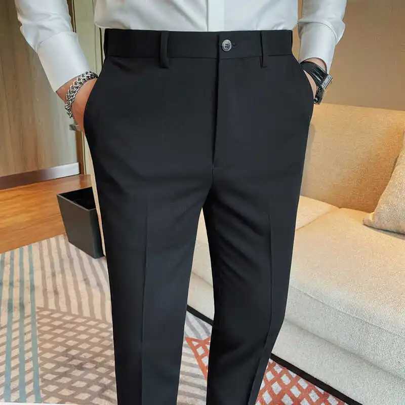 Autumn Winter Business Dress Shirts Men Slim Casual Office Social Suit Pants High-quality Wedding Party Trousers Men ClothingX241023