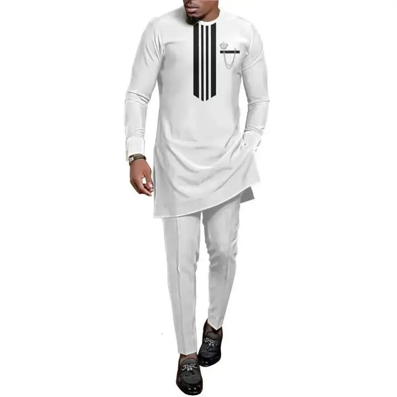 Dashiki National Dress African Mens Printed Top and Set for Summer Wedding Sunday Prayer Casual Slimming Set 241023