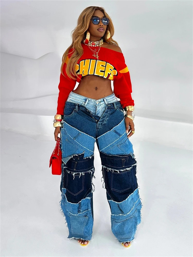WLWXR Autumn Hip Hop Street Letter Printed Sweater for Women Diagonal Shoulder Long Sleeve Knitted Pulling Harajuku Knitted Jumper 241022