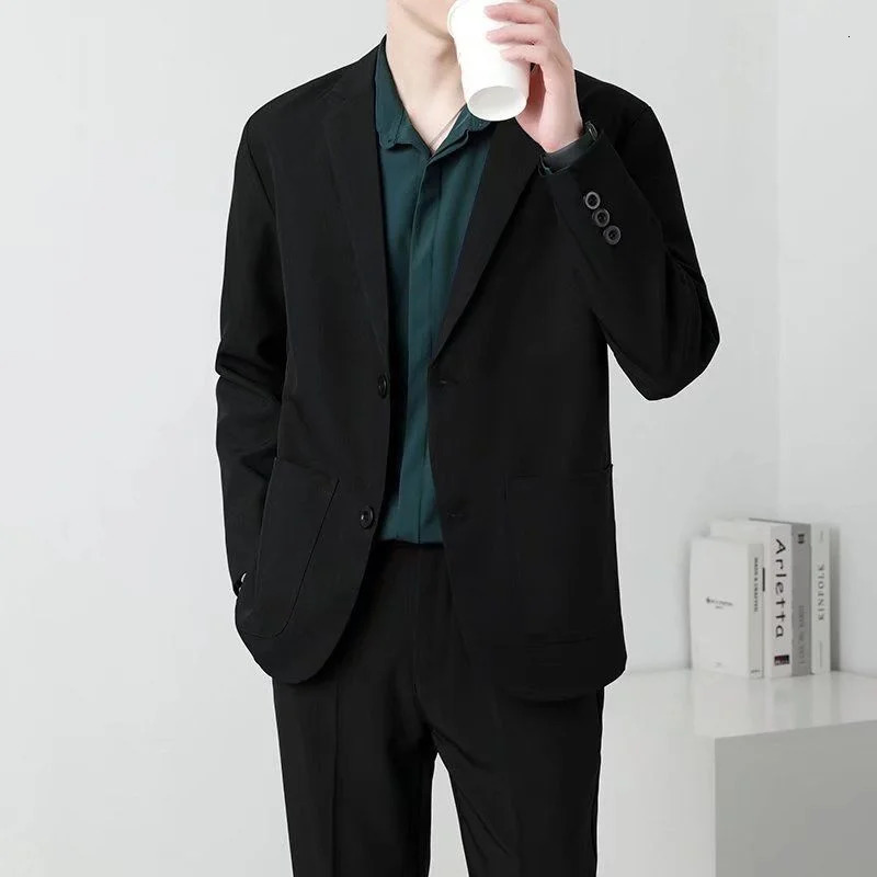 Spring Brown Black Blazer Mens Slimming Fashion Mens Dress Jacket Business Formal Jacket Mens Office Set Jacket S-3XL 241023