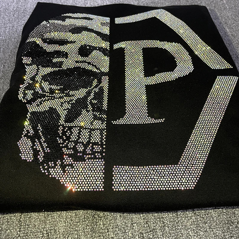 Mens set diamond hooded sweatshirtpants two-piece casual track and field wear mens sportswear clothing sweater set Rheinstone 241023