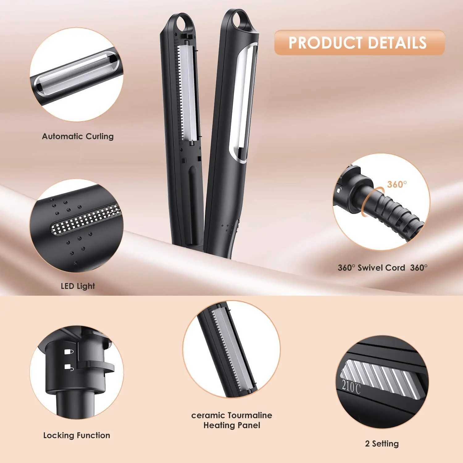 New Arrival Professional Automatic Curler Corn Hot Splint Ripple Flat Iron Curling Iron Straightener Z241022