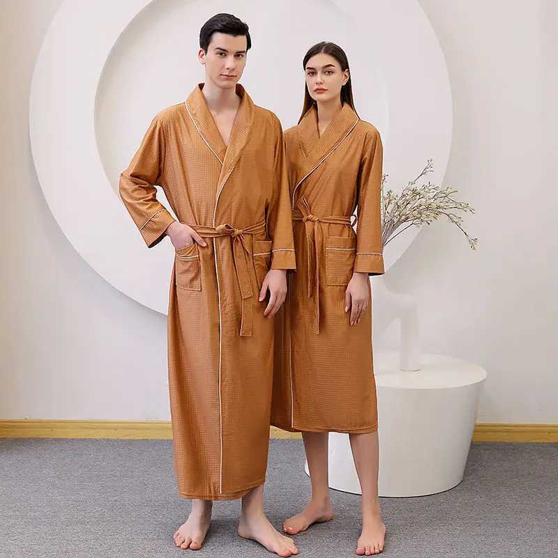 Mens pajamas Wfle Bathrobe long Sve Spwear Bathrobe evening gown cardigan wool sweater dress womens home clothing pajamas Pj W241023