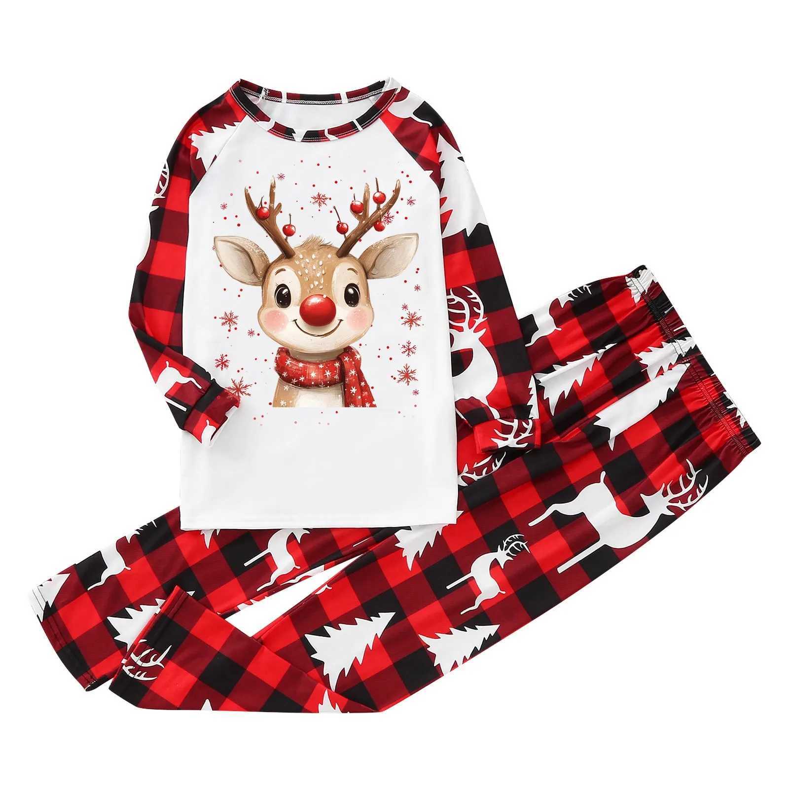Cute Parent Child Clothing Xmas Kawaii Funny Deer Printed Daily Family Set Christmas Pajamas Outfit pijamas en conjunto parejasXJ241008