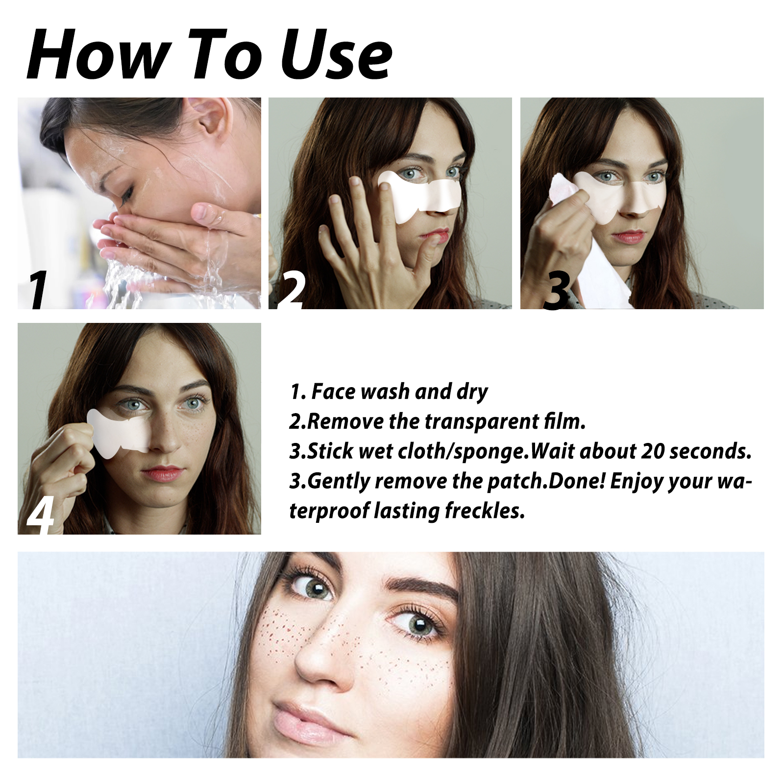 US stock EELHOE Freckle Tattoo Sticker Anti-sweat Long-lasting Makeup Party European and American Freckle Sticker Fashion Personalized Freckle Waterpr