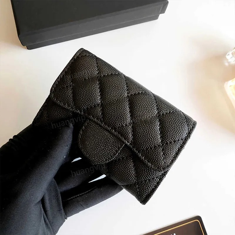 Designer Purse wallet women fashion Coin womans purses Card Holders classic pattern caviar small mini black designer card holder wallet Pebble leather with box PRPU