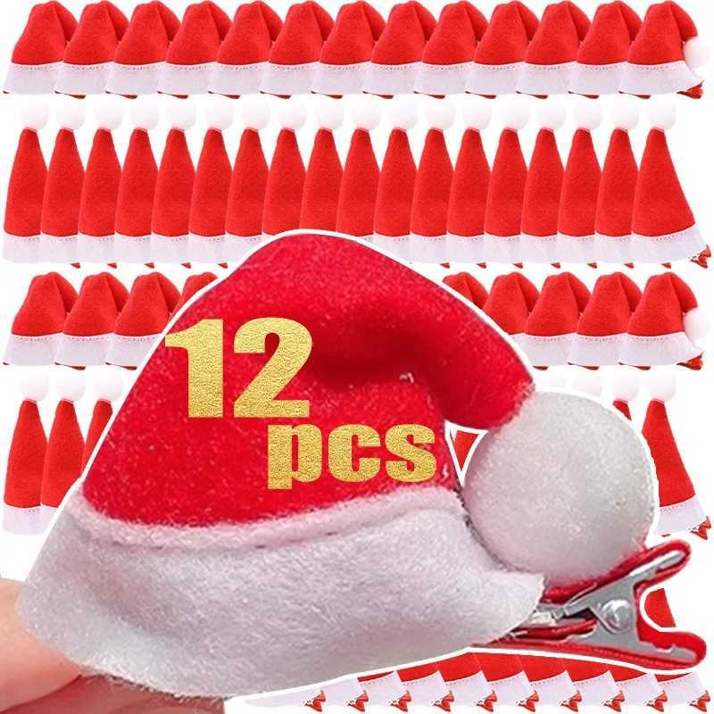 Cute Sweet Christmas Hat Hairpin Santa Claus Cap Hairclip Mini Bright Hat Metal Barrettes Festival Beautify Appearance Hair ClipX241022