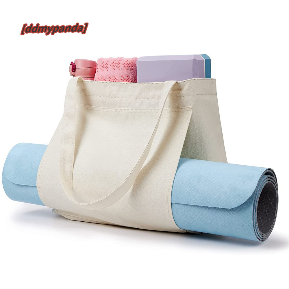 Women's canvas handbag, yoga mat, carrying pocket, travel, fitness, office bag, strap, one shoulder bag #22 ddmypanda
