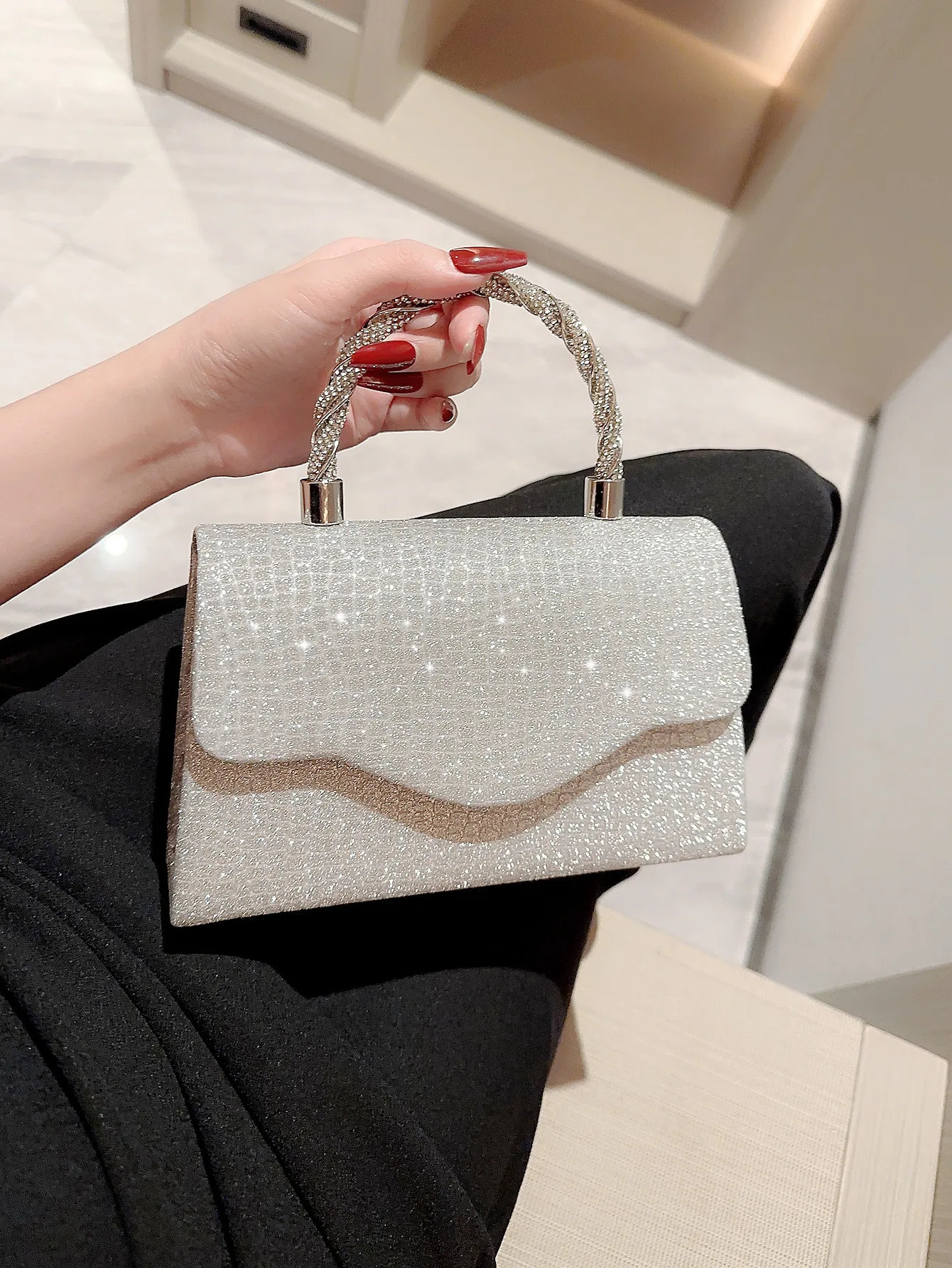 Water Diamond Dinner Bag Womens Handbag Sparkling Handbag KTV Princess Bag Dress Bag 241023