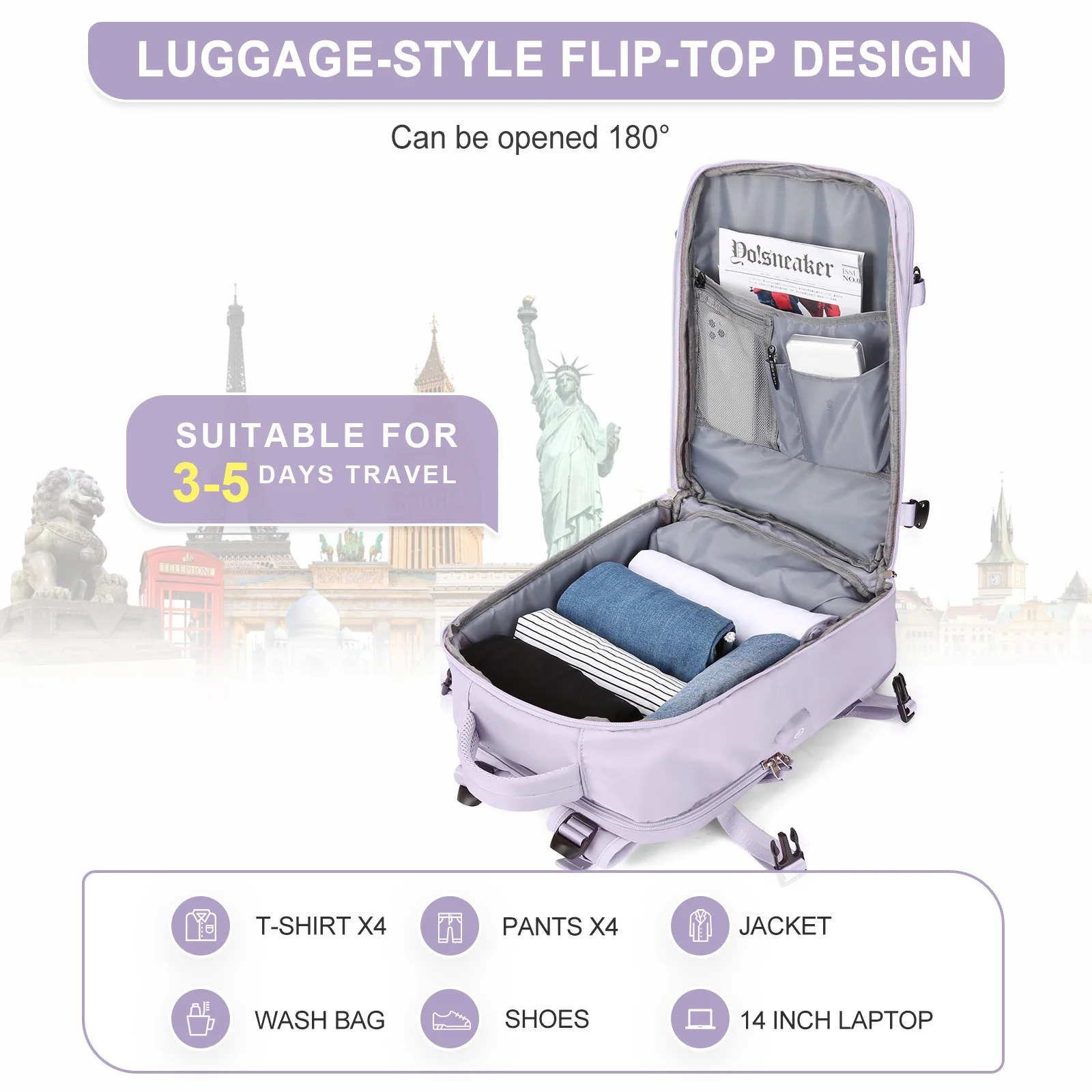 Female travel backpack carry on backpack TSA approved laptop flight backpack university nurse bag leisure day bag 241023
