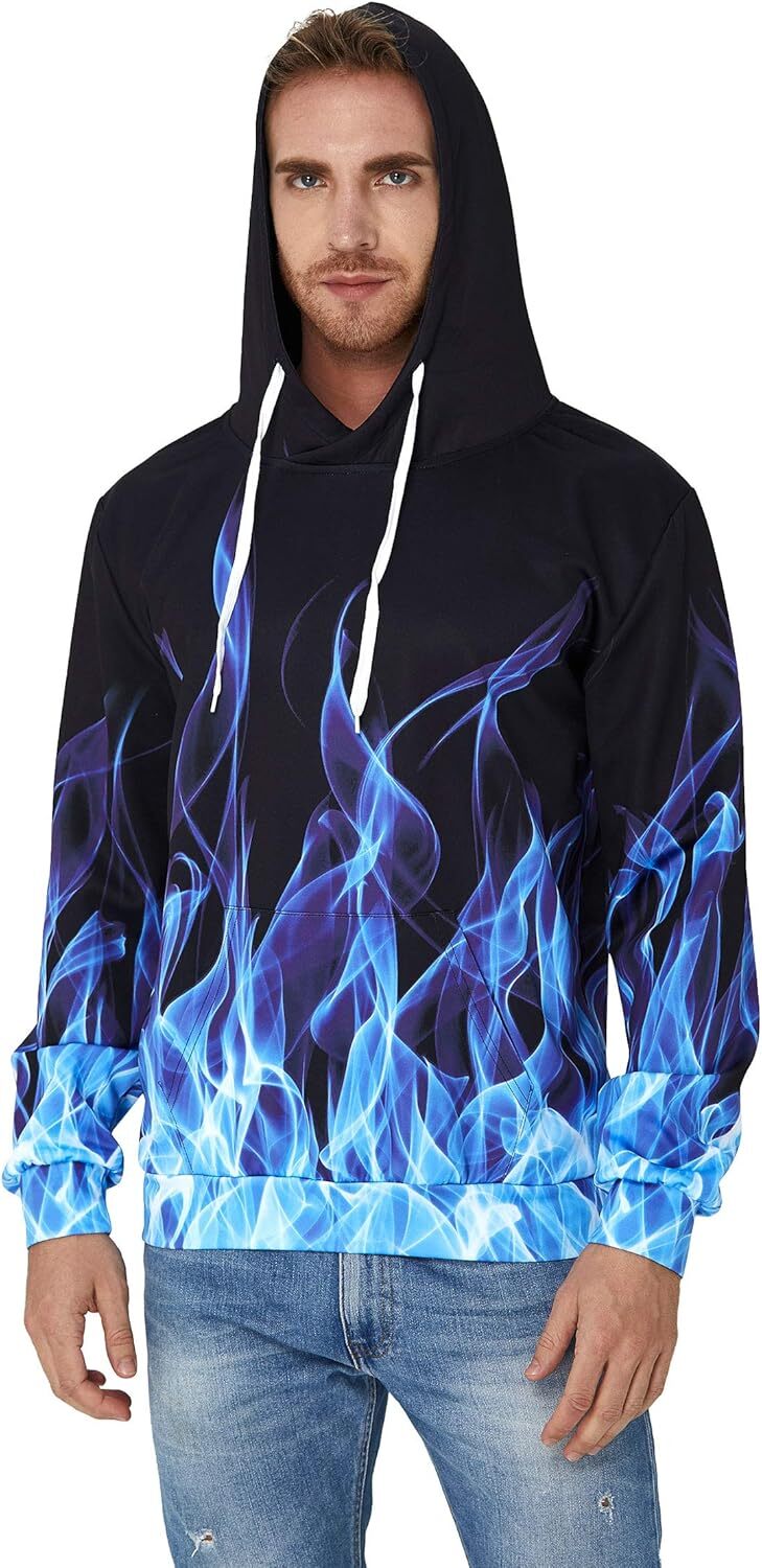 Hoodie for Mens Womens Mens Women Novelty Hoodie Pullover Sweatshirts Cool Hooded Long Sleeve Shirts with Drawstring Pockets Hip hop Warmth