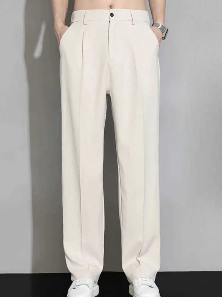 White Plus Big Size Stretch Mens Summer Pants Elastic Male Suit Trousers Up New in 2024 Stylish Spring Clothes Dress FashionX241023