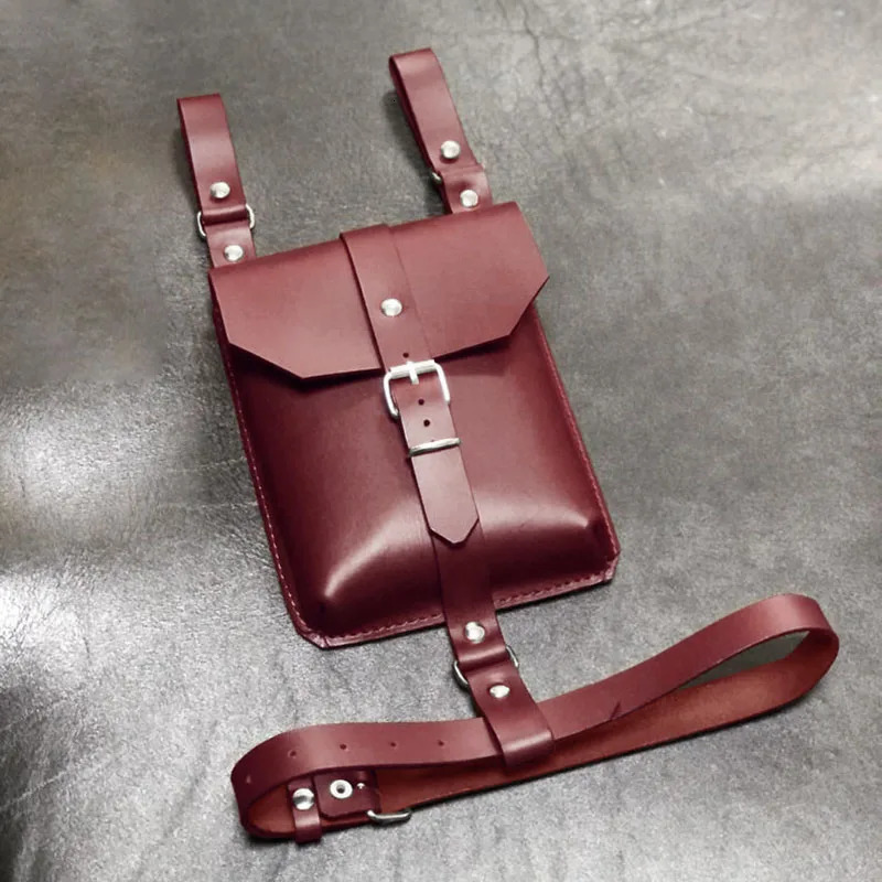 Steampunk Leg Harness Belt Bag Fanny Pack Leather Phone Wallet Holster Gothic Garter Womens LARP Knight Bag Drop Thigh 241023