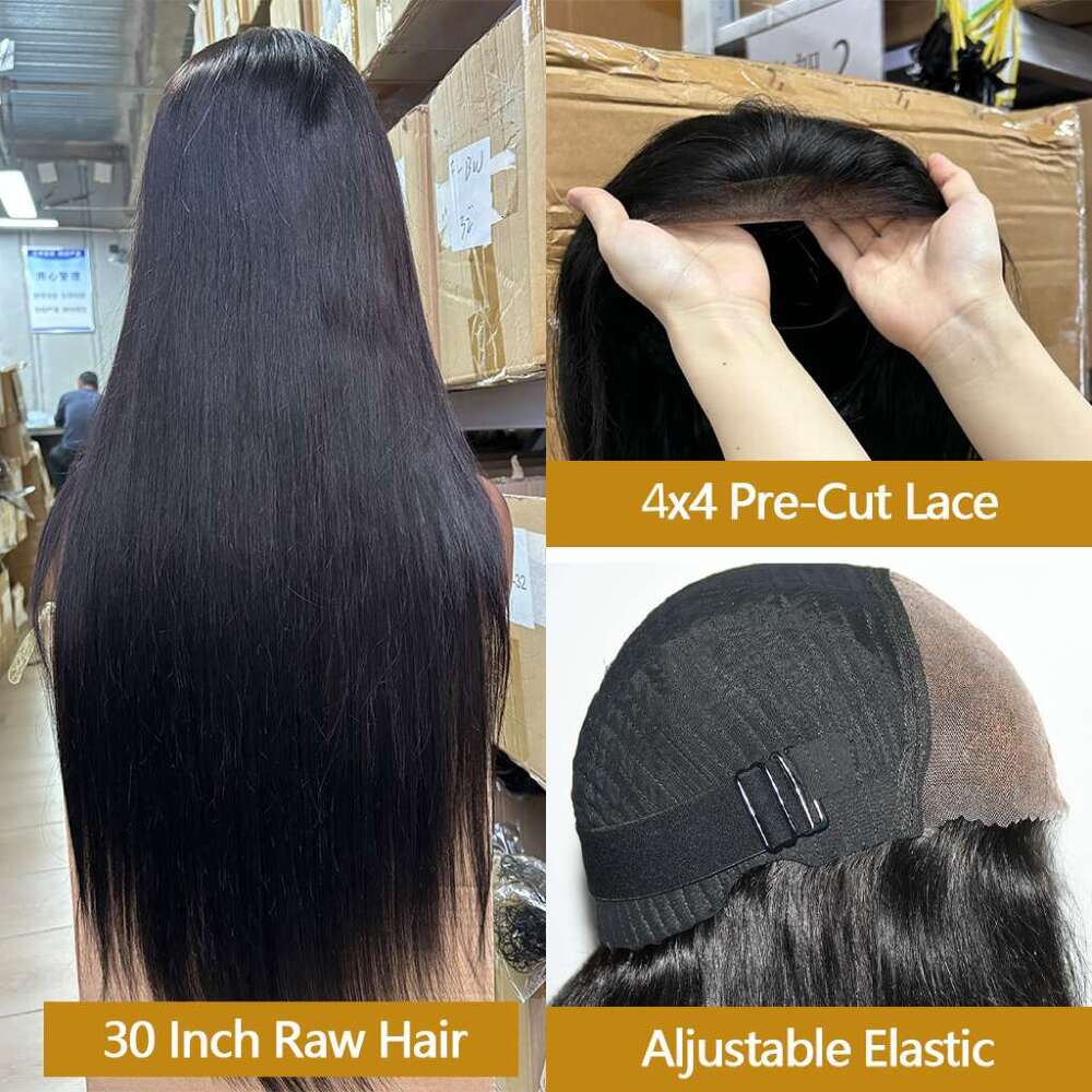 Wig Glueless Human Hair Ready To Wear X Preplucked Brazilian Straight HD Lace Front Wigs s