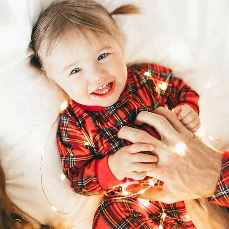 Family Christmas Pajamas Red Plaids Family Matching Clothes Autumn Winter Matching Couple Outfits Parent Children SleepwearXJ241008