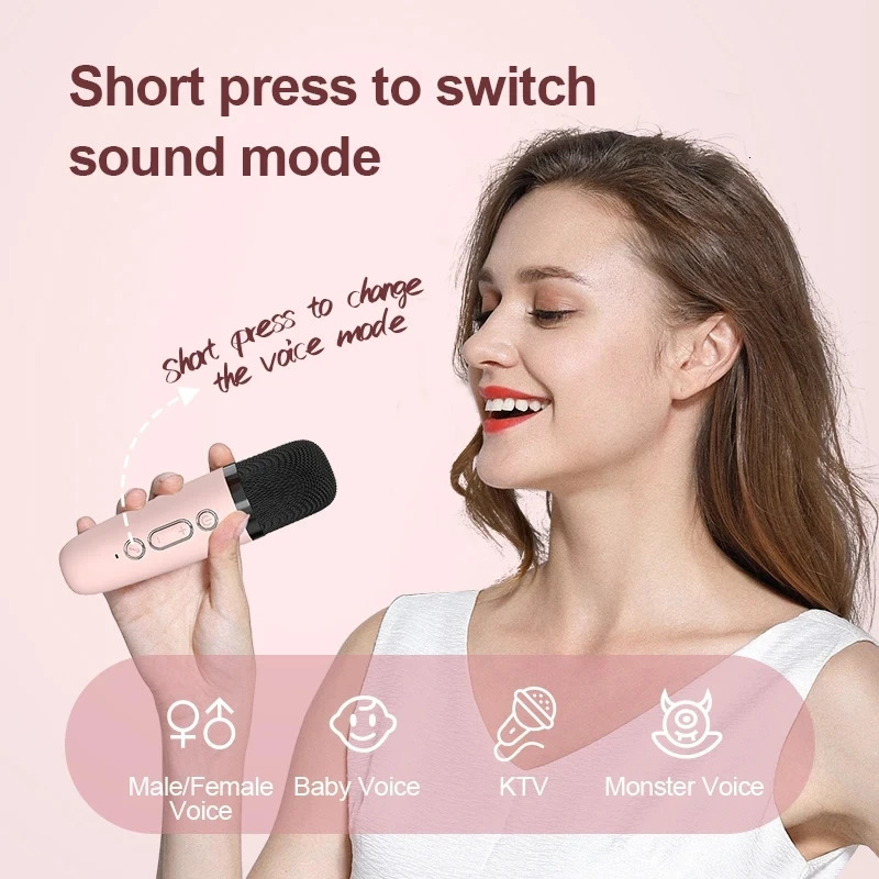 Mini Karaoke Machine for Kids and Adults Portable Ser With 12 Wireless Microphone Home KTV Birthday Party Holiday Gifts 241022