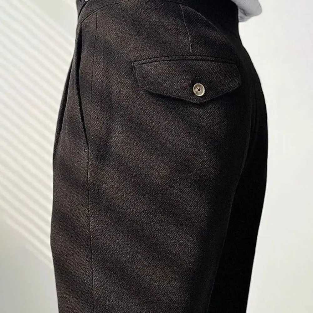 Mens Double Belt Suit Pants Genderless 2024 New British Temperament Versatile Comfortable High-Waisted Straight Trousers UnisexX241023