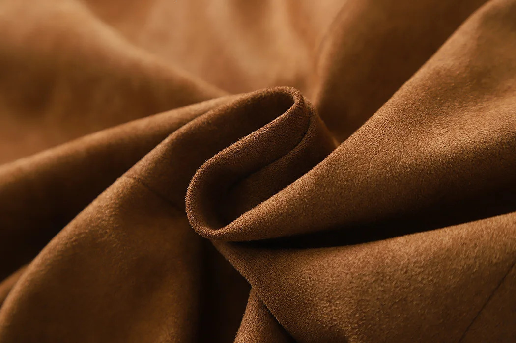 Brown synthetic suede jacket womens autumn oversized jacket autumn dress jacket work office 241023