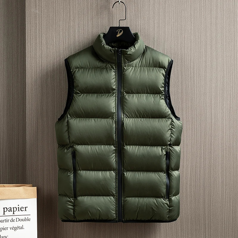 autumn spring thick youth Korean fashion down cotton mens warm plus size vest jacket cool shoulder vest 241023